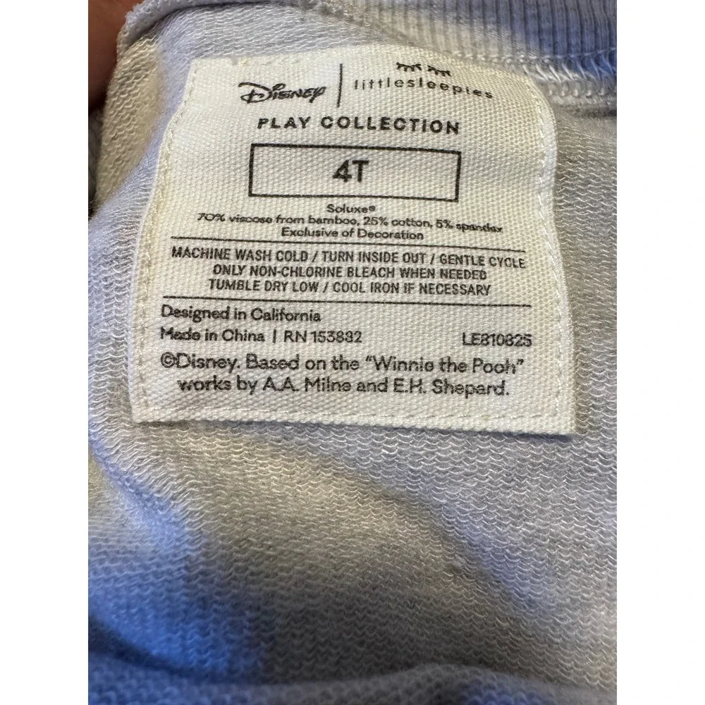 Disney Little Sleepies Winnie the Pooh Play Collection Set 4T Grey Bamboo Jogger